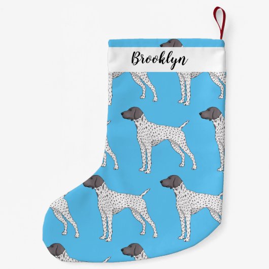 Duitse cartoon van Shorthaired Pointer-hond Kleine Kerstsok (Achterkant)