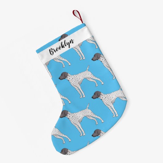 Duitse cartoon van Shorthaired Pointer-hond Kleine Kerstsok (Achterkant (Hangend))