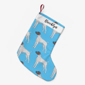 Duitse cartoon van Shorthaired Pointer-hond Kleine Kerstsok (Voorkant (Hangend))