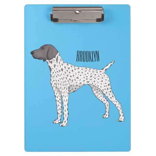 Duitse cartoon van Shorthaired Pointer-hond Klembord (Voorkant)