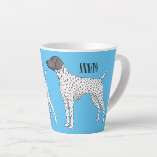 Duitse cartoon van Shorthaired Pointer-hond Latte Mok (Rechterhoek)