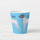 Duitse cartoon van Shorthaired Pointer-hond Latte Mok (Voorkant)