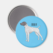 Duitse cartoon van Shorthaired Pointer-hond Magneet (Voorkant / Achterkant)