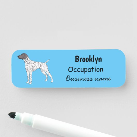 Duitse cartoon van Shorthaired Pointer-hond Naamplaatje (In situ)