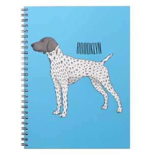 Duitse cartoon van Shorthaired Pointer-hond Notitieboek