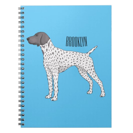 Duitse cartoon van Shorthaired Pointer-hond Notitieboek (Voorkant)