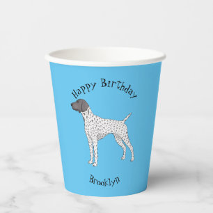 Duitse cartoon van Shorthaired Pointer-hond Papieren Bekers