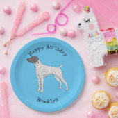 Duitse cartoon van Shorthaired Pointer-hond Papieren Bordje (Feest)