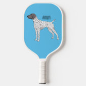 Duitse cartoon van Shorthaired Pointer-hond Pickleball Paddle (Achterkant)