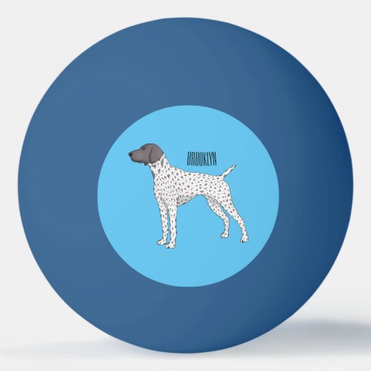 Duitse cartoon van Shorthaired Pointer-hond Pingpongbal (Voorkant)