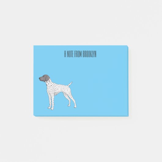 Duitse cartoon van Shorthaired Pointer-hond Post-it® Notes (Voorkant)