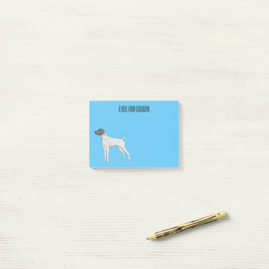 Duitse cartoon van Shorthaired Pointer-hond Post-it® Notes (Op bureau)
