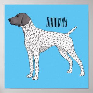 Duitse cartoon van Shorthaired Pointer-hond Poster