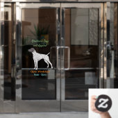 Duitse cartoon van Shorthaired Pointer-hond Raamsticker (Kantoordeur)