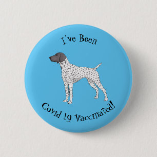 Duitse cartoon van Shorthaired Pointer-hond Ronde Button 5,7 Cm