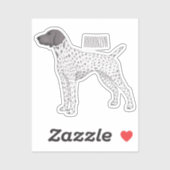 Duitse cartoon van Shorthaired Pointer-hond Sticker (Vel)