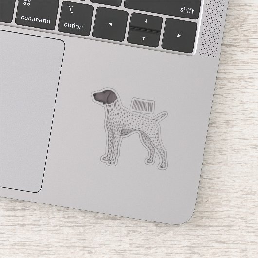 Duitse cartoon van Shorthaired Pointer-hond Sticker (Detail)