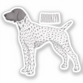 Duitse cartoon van Shorthaired Pointer-hond Sticker (Voorkant)