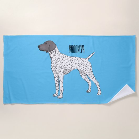 Duitse cartoon van Shorthaired Pointer-hond Strandlaken (Voorkant)