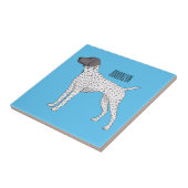 Duitse cartoon van Shorthaired Pointer-hond Tegeltje (Zijkant)