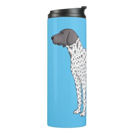 Duitse cartoon van Shorthaired Pointer-hond Thermosbeker (Gedraaid links)