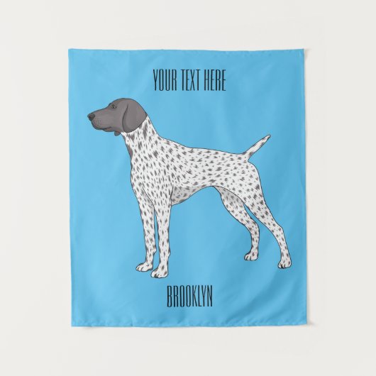 Duitse cartoon van Shorthaired Pointer-hond Wandkleed (Voorkant)