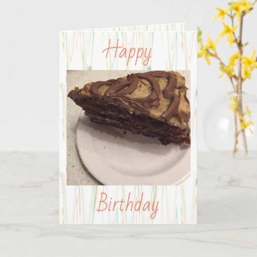 Duitse Chocolade Cake Kaart (Gele Bloem)