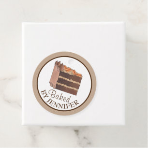 Duitse chocolade taart plak gebakken door zelfgema bedankjes labels