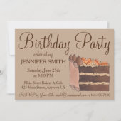 Duitse chocoladetaart plak verjaardagsfeestje ruil kaart (Voorkant)