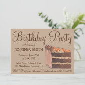 Duitse chocoladetaart plak verjaardagsfeestje ruil kaart (Staand voorkant)