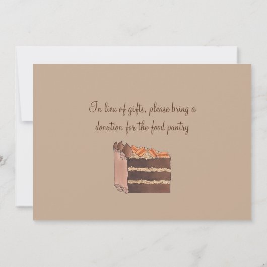 Duitse chocoladetaart plak verjaardagsfeestje ruil kaart (Achterkant)