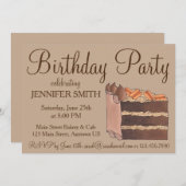 Duitse chocoladetaart plak verjaardagsfeestje ruil kaart (Voorkant / Achterkant)