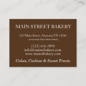 Duitse chocoladetaart Slice Bake Shop Bakkerij Che Visitekaartje (Achterkant)