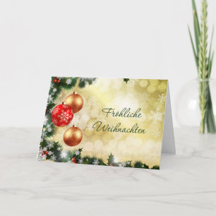 Duitse Chrismas - rode en gouden snuisterijen, Feestdagen Kaart