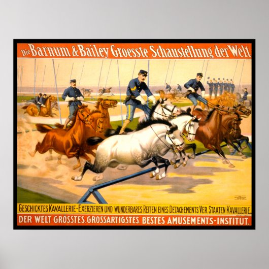 Duitse Circus Advertisement Vintage 1900 Poster (Voorkant)