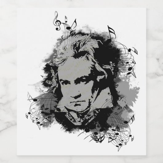 Duitse componist Beethoven klassieke muziek Wijn Etiket (Enkel label)