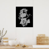 Duitse componist, Pianist of klassieke muziek. Poster (Keuken)