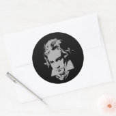 Duitse componist, Pianist of klassieke muziek. Ronde Sticker (Envelop)