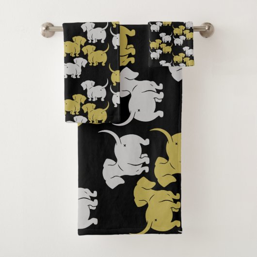 Duitse Dachshund Dog Patronen Bad Handdoek (Insitu)