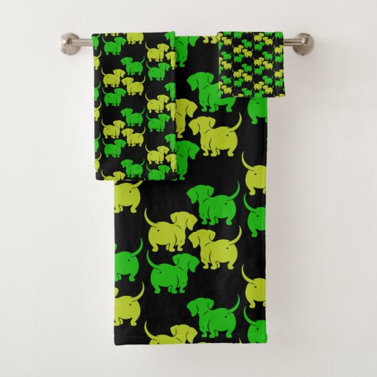 Duitse Dachshund Dog Patronen Bad Handdoek (Insitu)