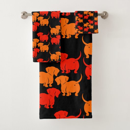 Duitse Dachshund Dog Patronen Bad Handdoek (Insitu)