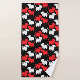 Duitse Dachshund Dog Patronen Badhanddoek