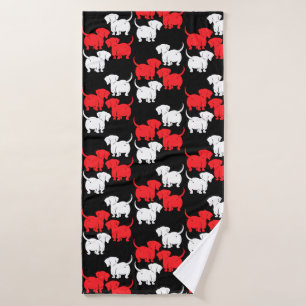 Duitse Dachshund Dog Patronen Badhanddoek