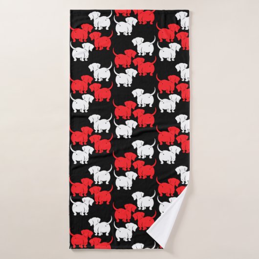 Duitse Dachshund Dog Patronen Badhanddoek (Badhanddoek)