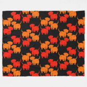 Duitse Dachshund Dog Patronen Fleece Deken (Voorkant (Horizontaal))