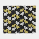Duitse Dachshund Dog Patronen Fleece Deken (Voorkant (Horizontaal))