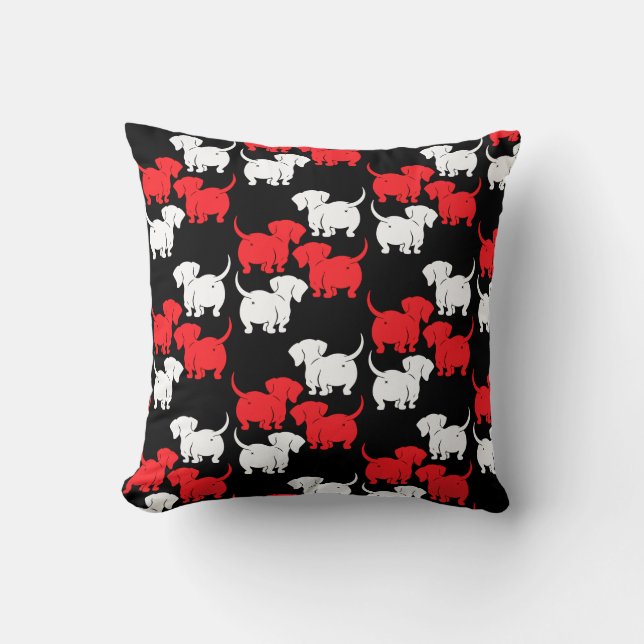 Duitse Dachshund Dog Patronen Kussen (Voorkant)