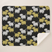 Duitse Dachshund Dog Patronen Sherpa Deken (Voorkant (horizontaal))