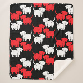 Duitse Dachshund Dog Patronen Sherpa Deken