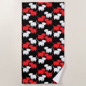 Duitse Dachshund Dog Patronen Strandlaken (Voorkant)